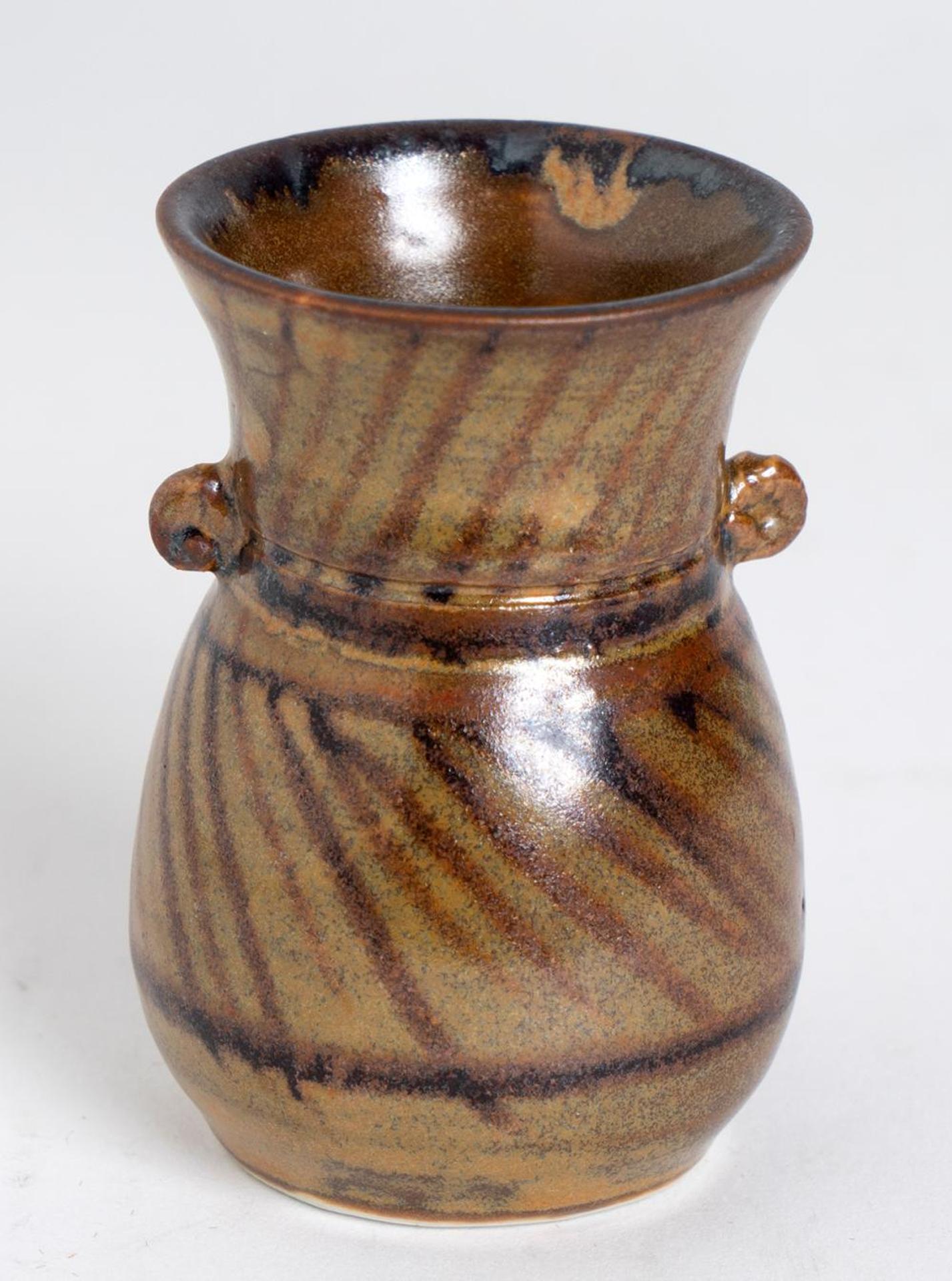 Jack Sures (1934-2018) - Miniature Brown Pot With Stripe Pattern