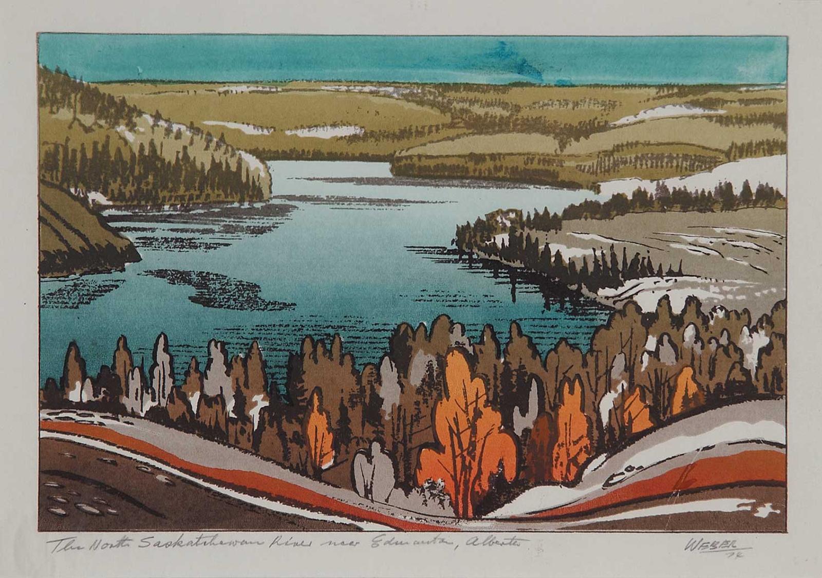 George Weber (1907-2002) - The North Saskatchewan River near Edmonton. Alberta