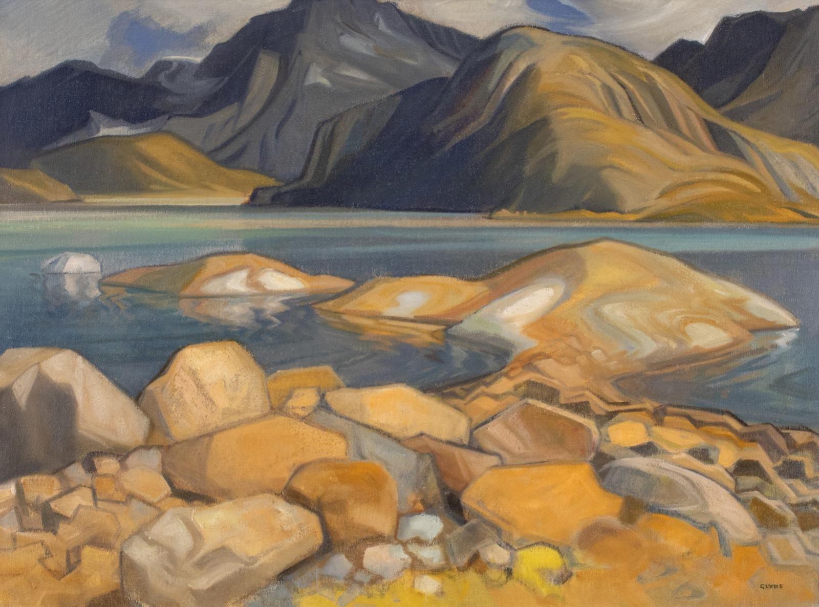 Henry George Glyde (1906-1998) - Last Of The Snow (Nr. Canmore-Spray Lakes); 1980