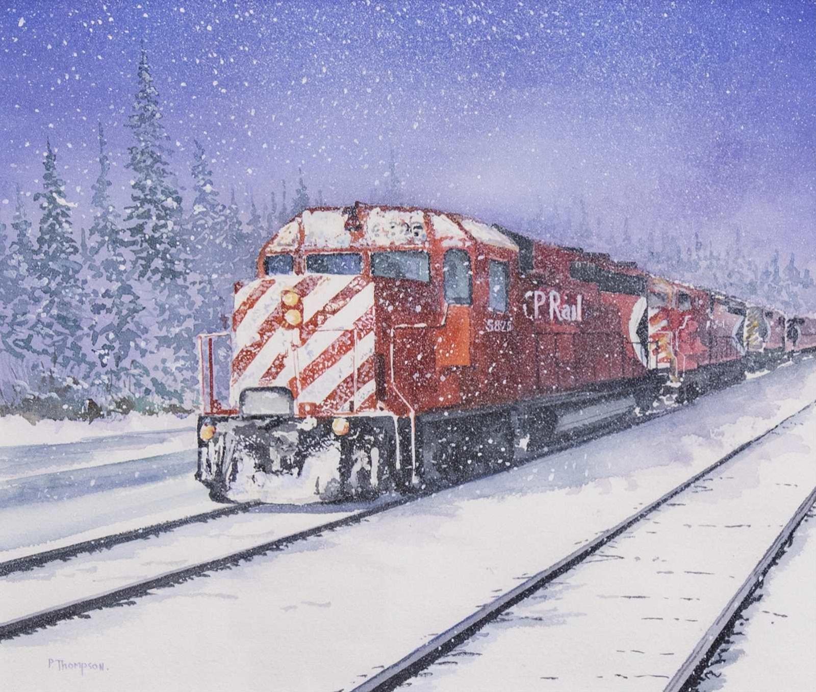 Peter J. Thompson (1939) - Untitled, C.P. Rail Train in Snowfall