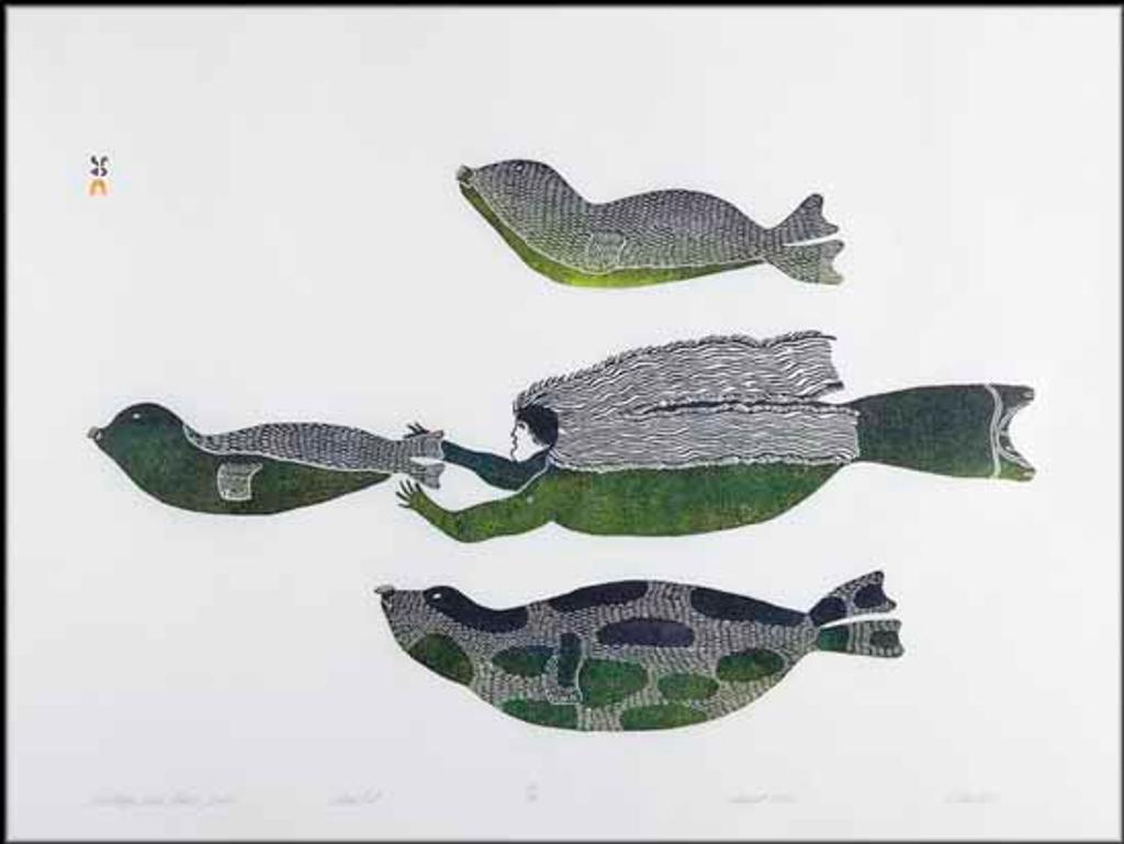 Pitseolak Ashoona (1904-1983) - Taleelayu and Three Seals