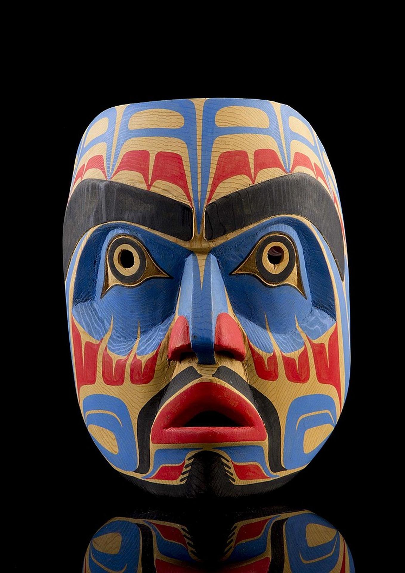 Larry Campbell (1955) - a carved and polychromed Heiltsuk Human Face mask