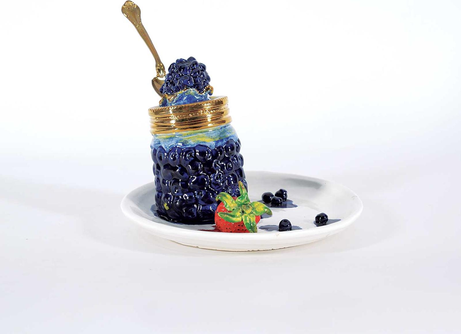Victor Cicansky (1935) - Untitled - Delectable Dish of Blueberries with a Strawberry Side