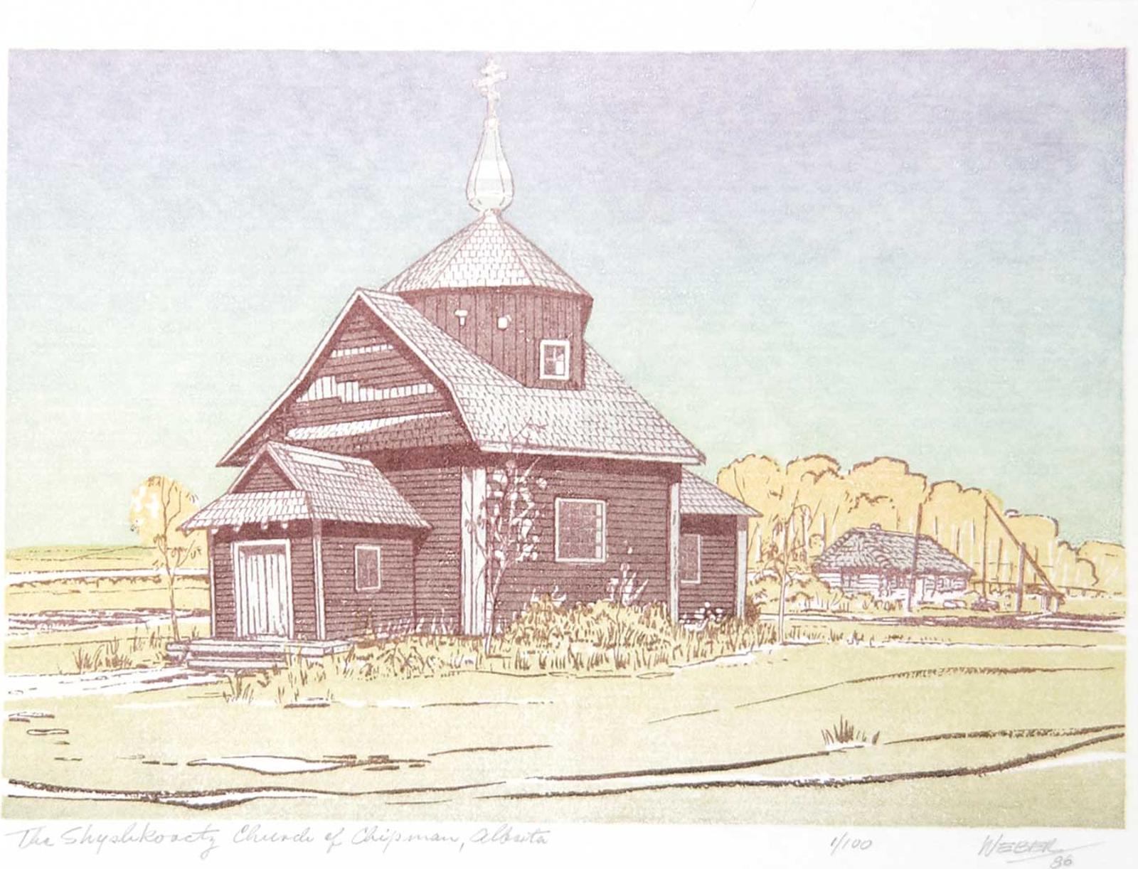 George Weber (1907-2002) - The Shyshkovetz Church of Chipman, Alberta  #1/100