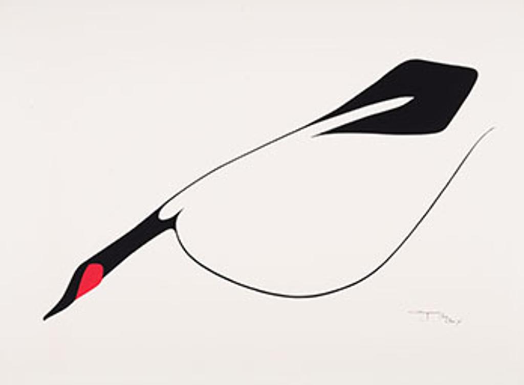 Benjamin Chee Chee (1944-1977) - Black Bird with Red