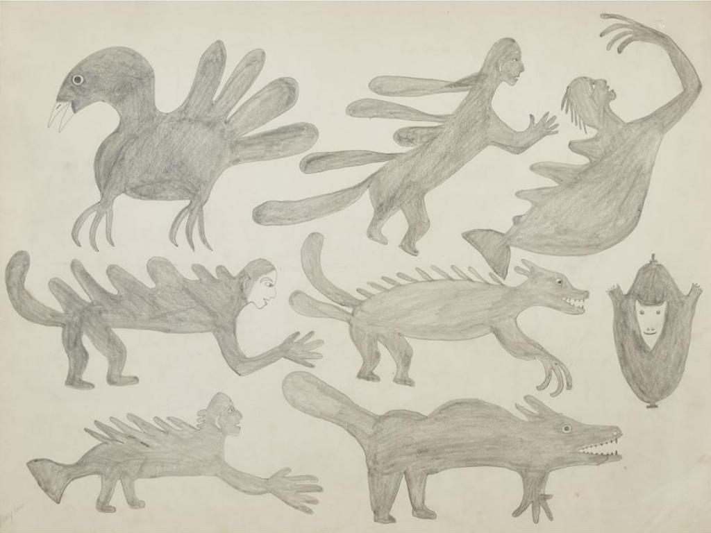 Mary Igiu (1925-1968) - Untitled (Fantastic Creatures)