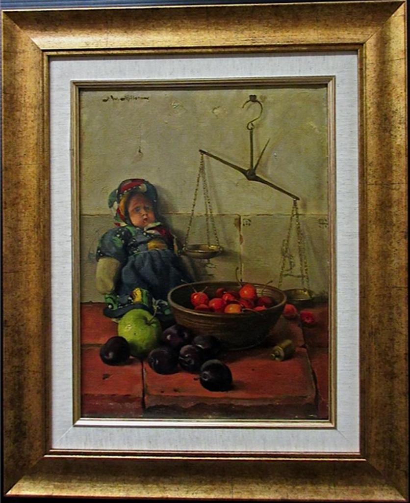 Peter Wilheim Millenaar (1887-1978) - Still Life With A Doll, Cherries, Plums And An Apple