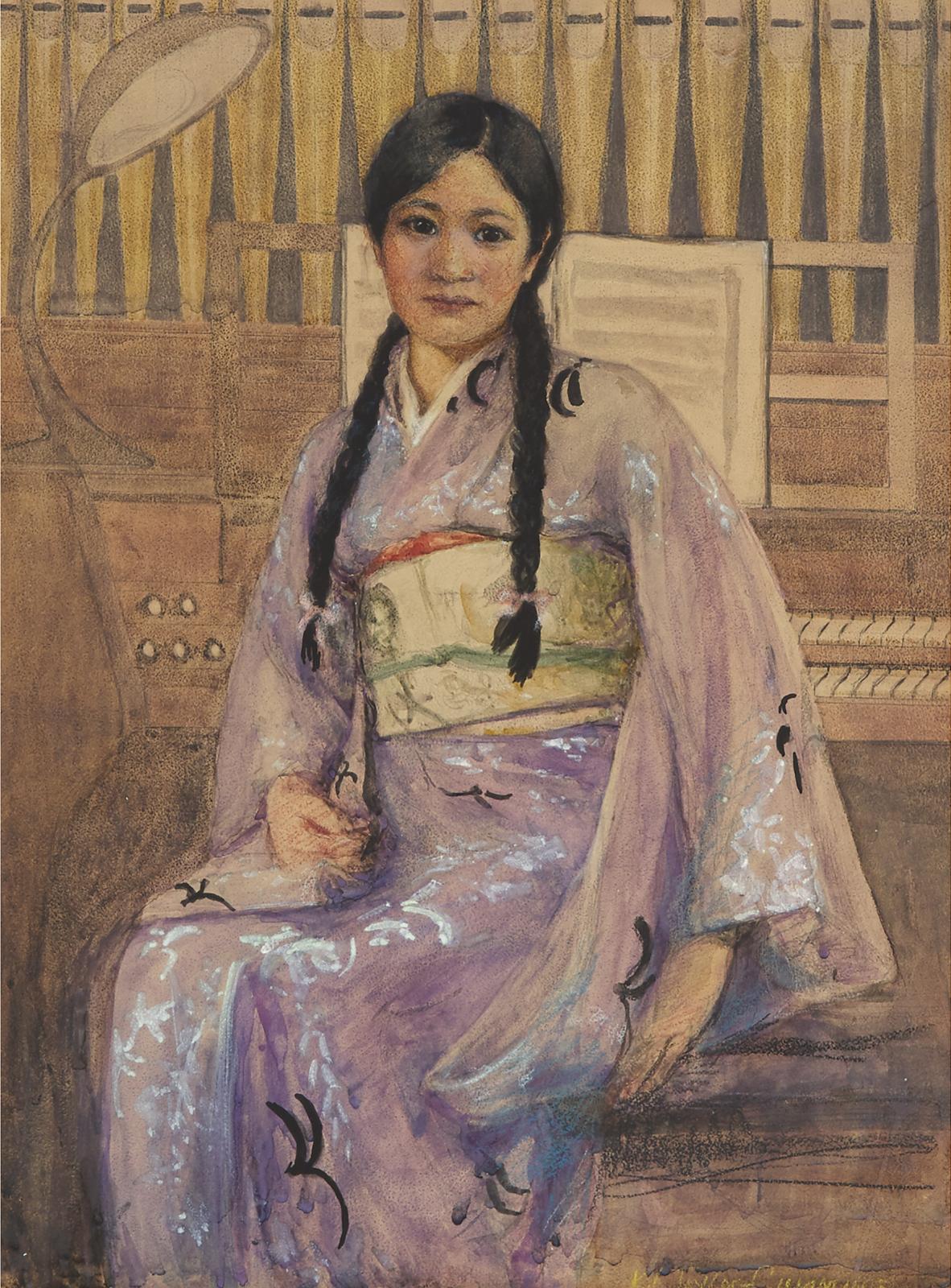 Kate Taylor Cumming (1889-1971) - Japanese Student At Organ, Alma College, St. Thomas, 1934