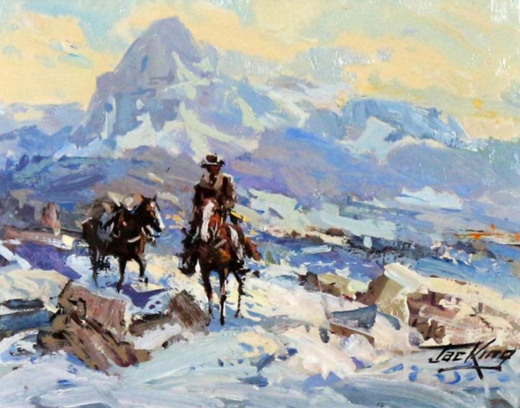 Jack [Jac] Elmo King (1920-1998) - Rider And Pack Horse In A Mountain Pass