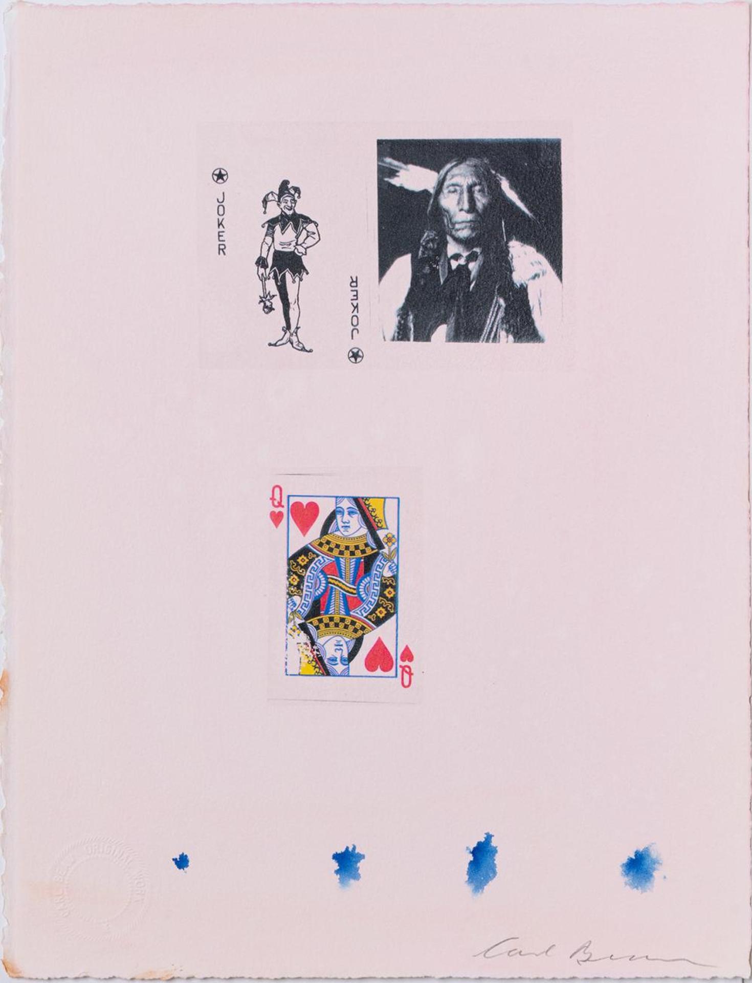 Carl Beam (1943-2005) - Untitled - Chief and Two Cards