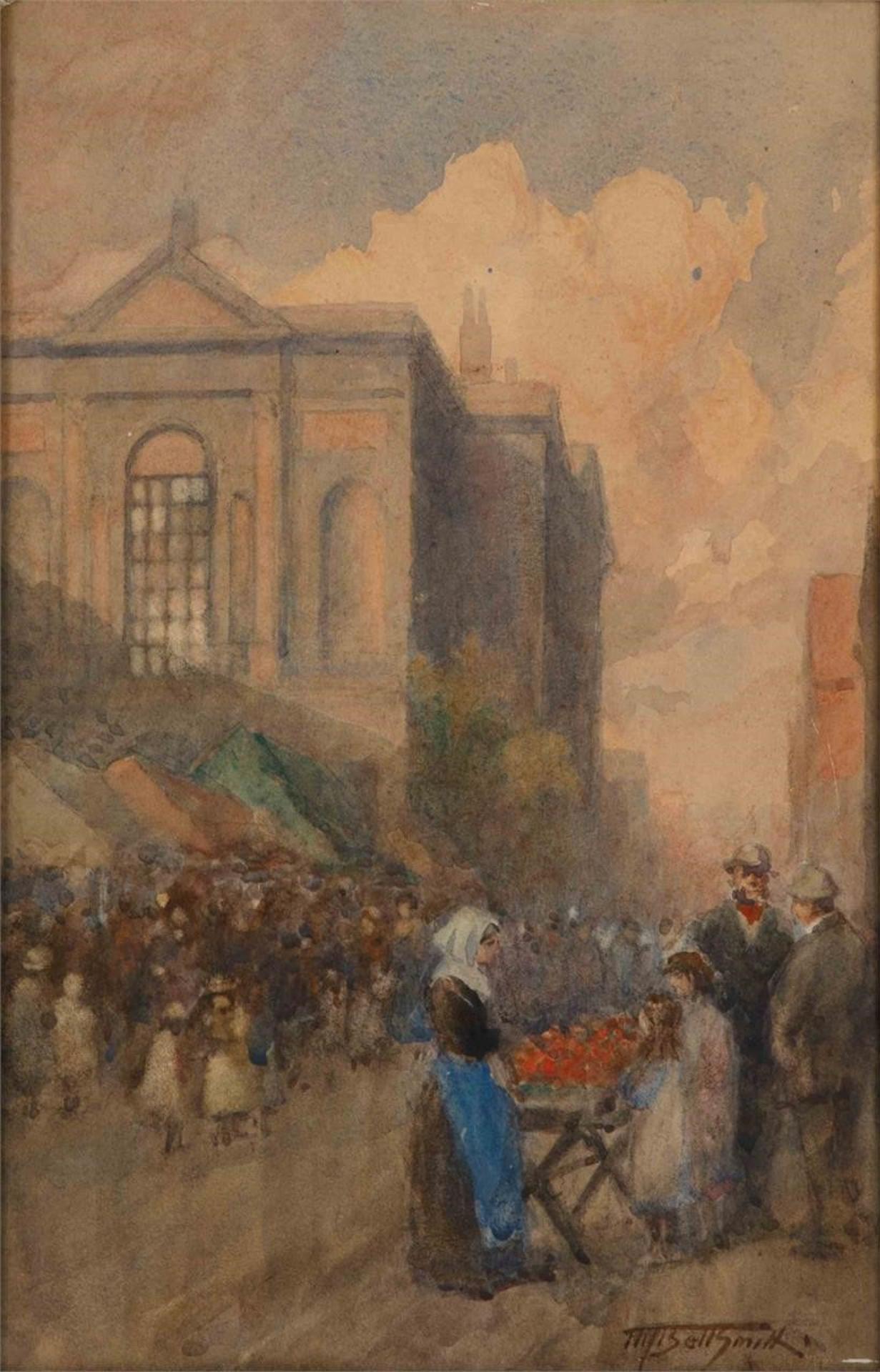 Frederic Martlett Bell-Smith (1846-1923) - Market Scene (Bury St. Edmonds)