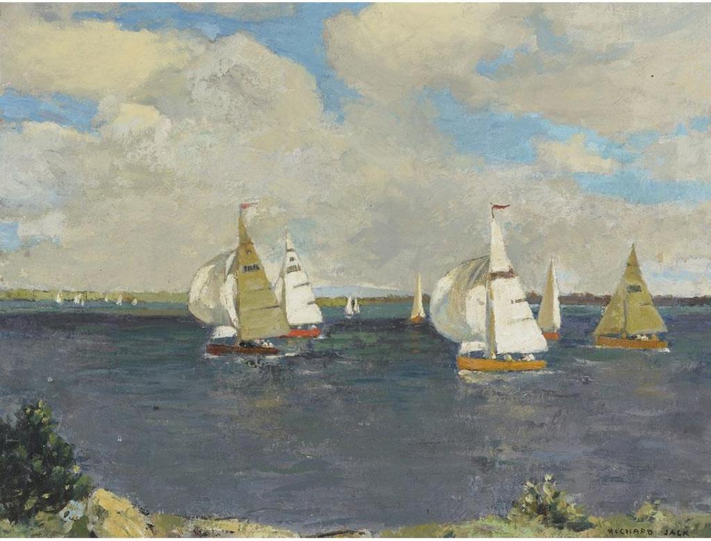 Richard Jack (1866-1952) - Sail Boats Off The Coast