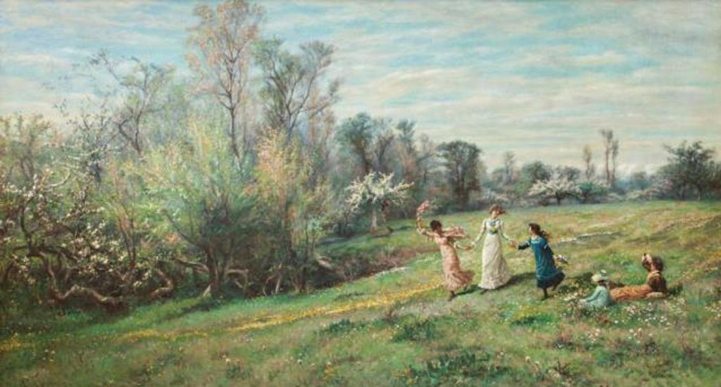William John Hennesy (1839-1917) - Children in a Meadow