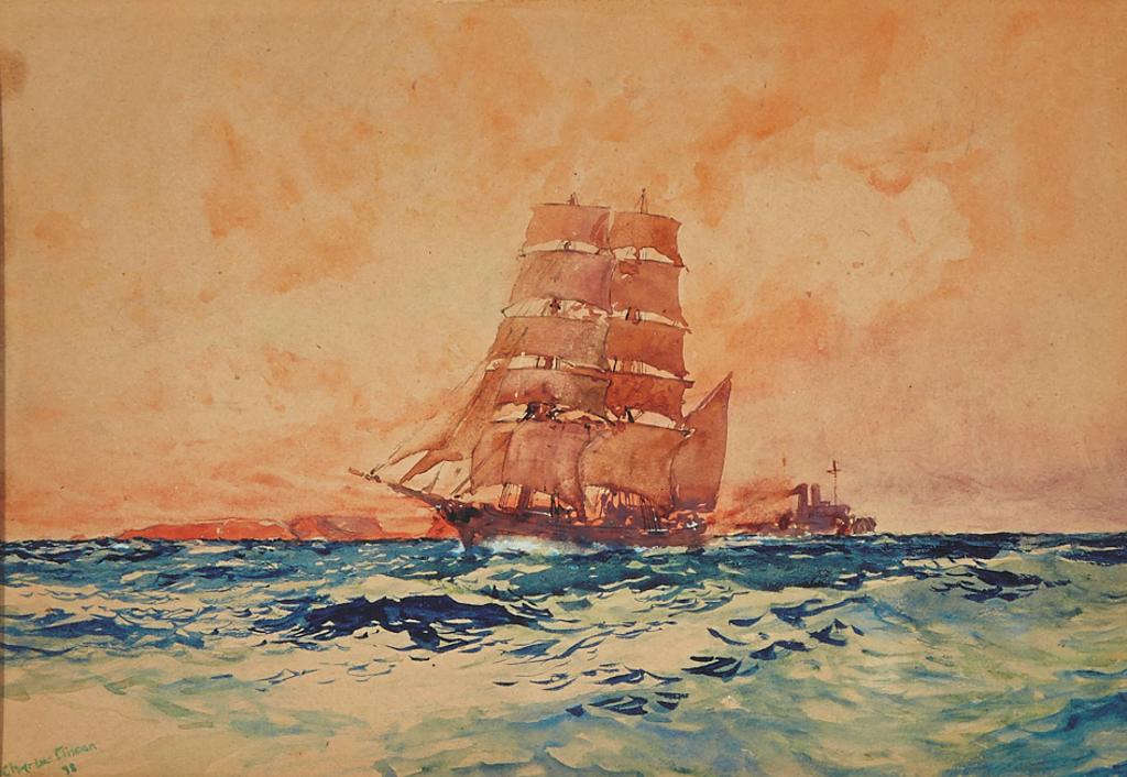Charles Edward Dixon (1872-1934) - Shipping Near Itchenor, 1898