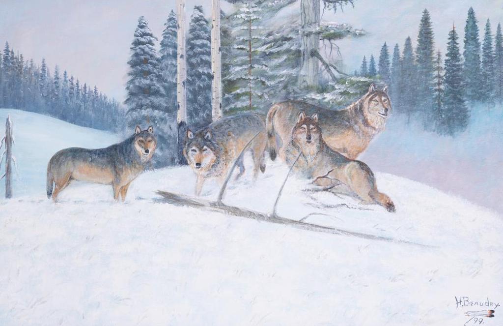 Henry [Askeyjoesno] Beaudry (1921-2016) - Untitled - Wolves at Rest