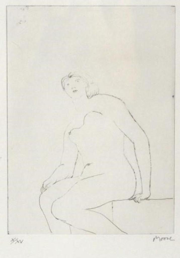 Henry Spencer Moore (1898-1986) - Seated Nude, 1979 [Cramer, 519]