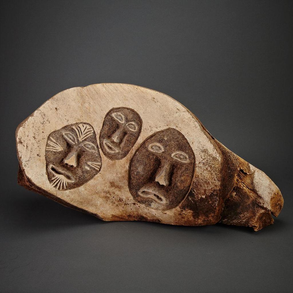 Lipa Lypa Pitsiulak (1943-2010) - Three Faces Incised On Bone