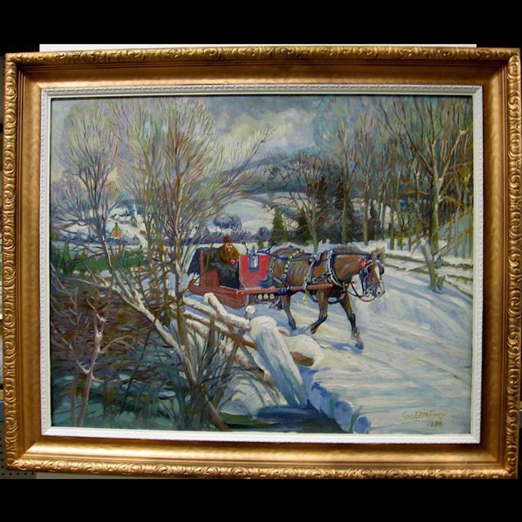 George Eldon Mcelroy (1878-1945) - Winter Sleigh Scene (Leaving Town)
