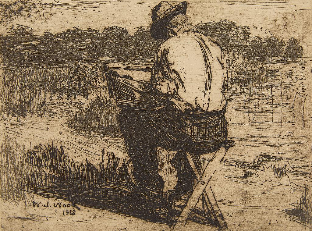 William John Wood (1877-1954) - The Artist at Work