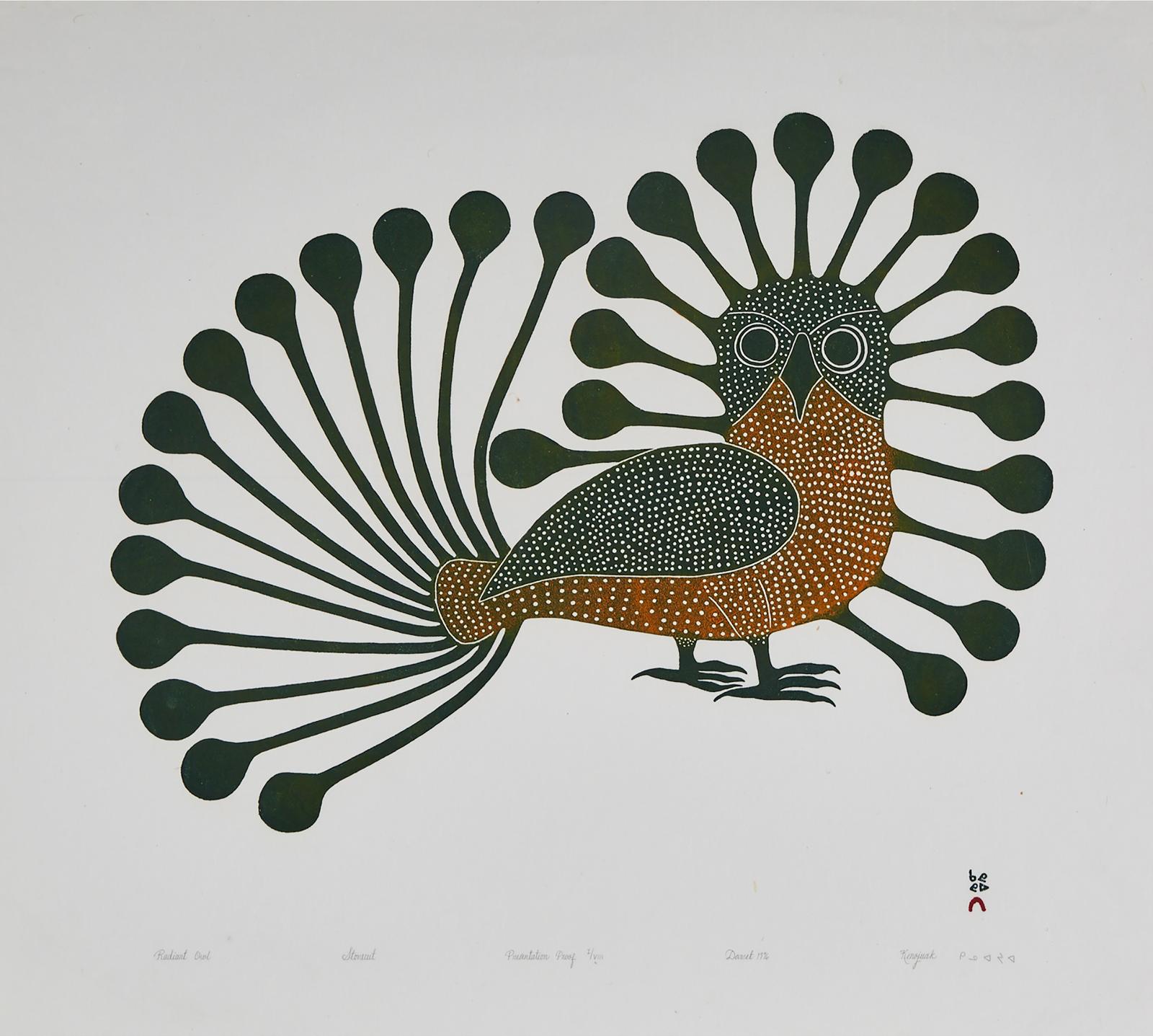 Kenojuak Ashevak (1927-2013) - Radiant Owl