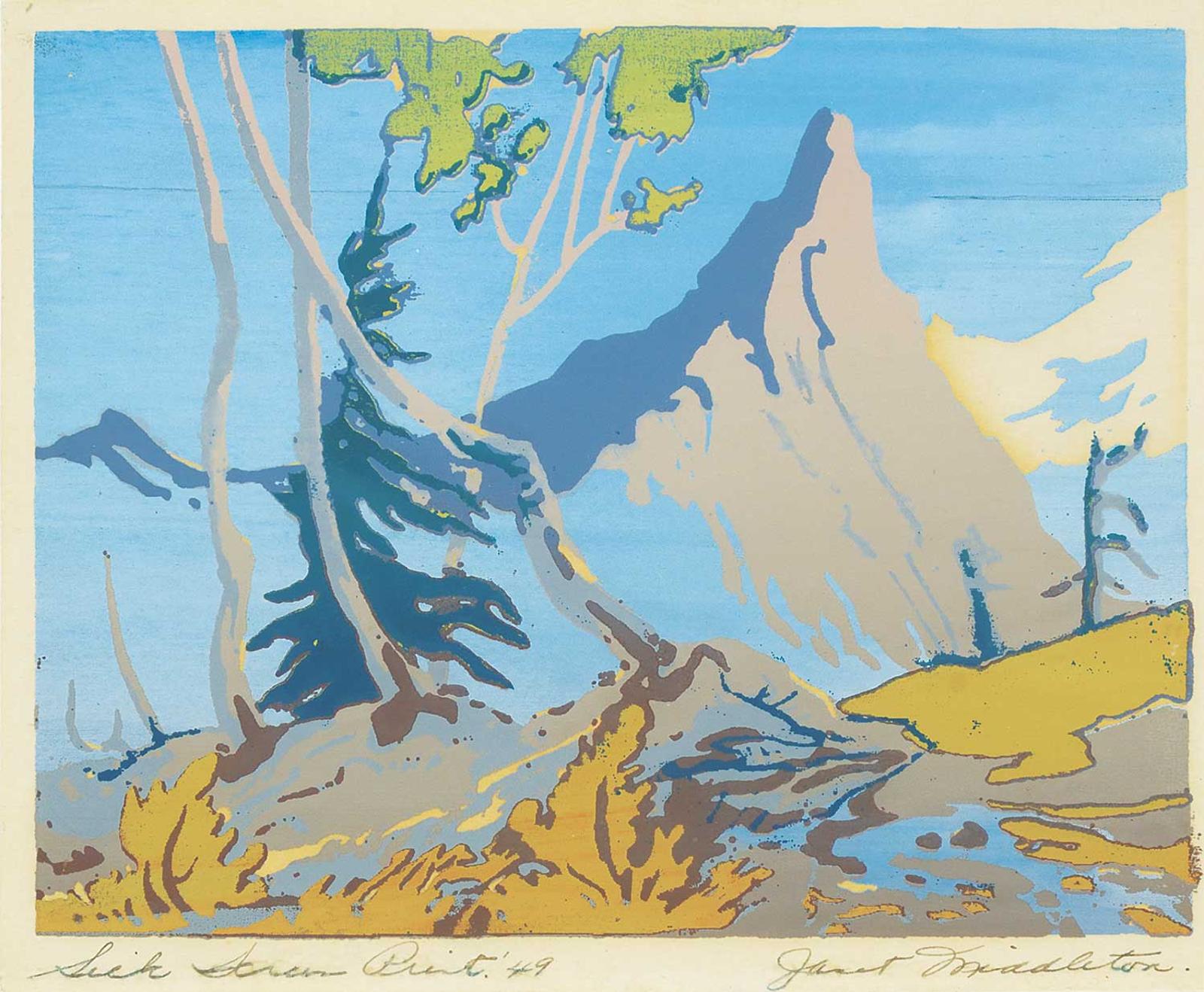 Janet (Holly) B. Middleton (1922-1989) - Untitled - Summer Mountain