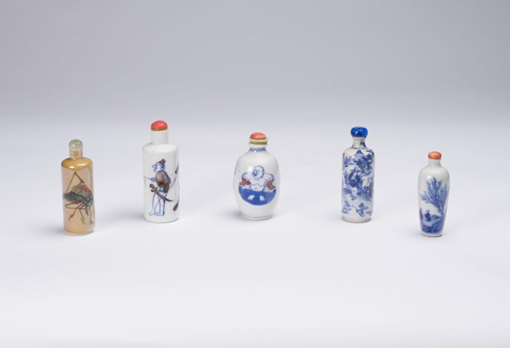 Chinese Art - Five Chinese Porcelain Snuff Bottles, 19th Century