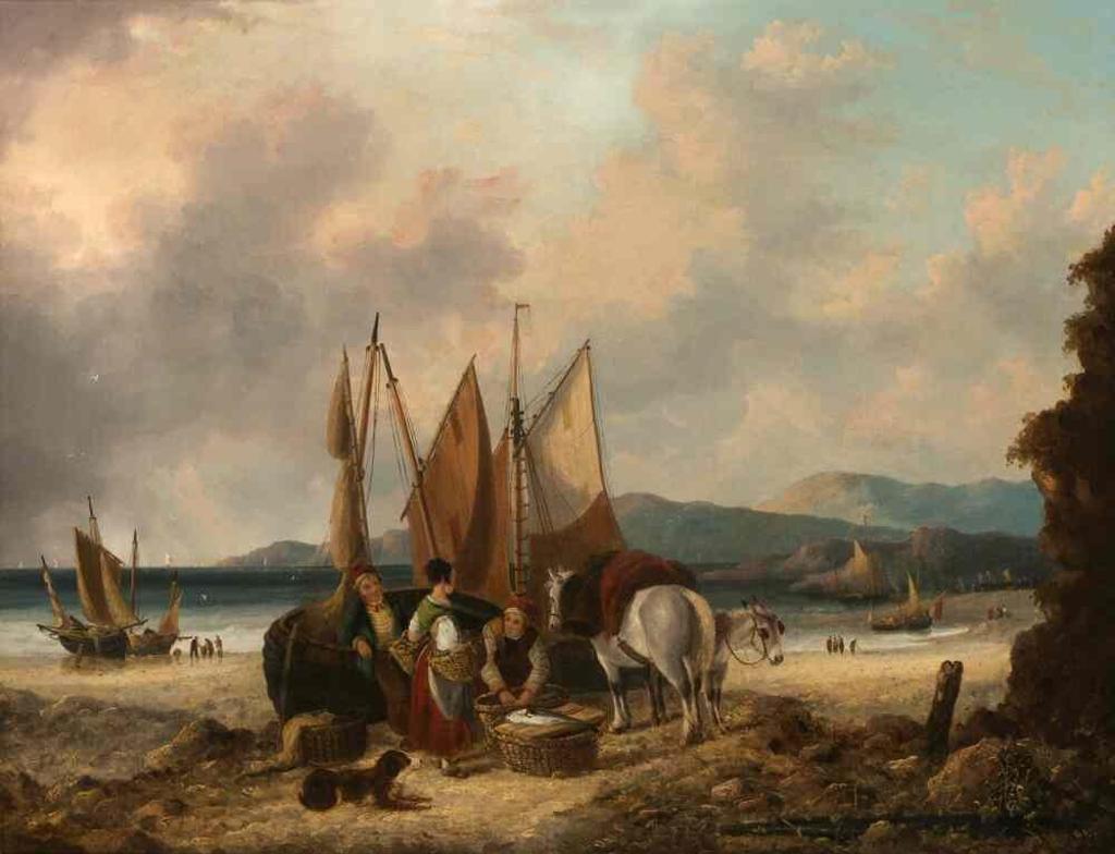 William Shayer the Elder (1787-1879) - Untitled (Unloading the Catch)