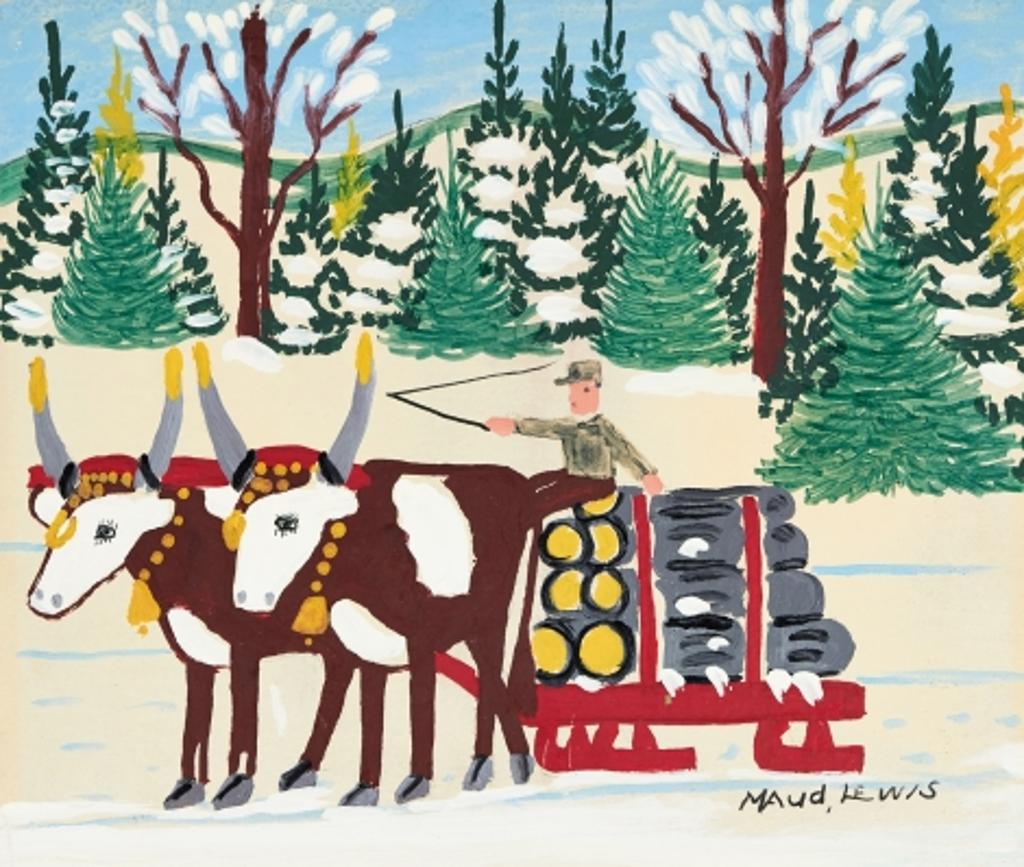 Maud Kathleen Lewis (1903-1970) - Winter Logging Scene