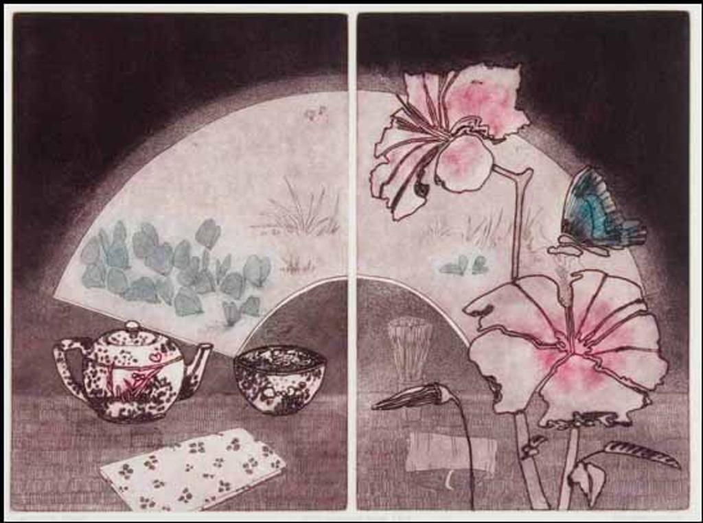Gayle Richardson - Fan, Flower and Tea Diptych (00220/2013-T457)