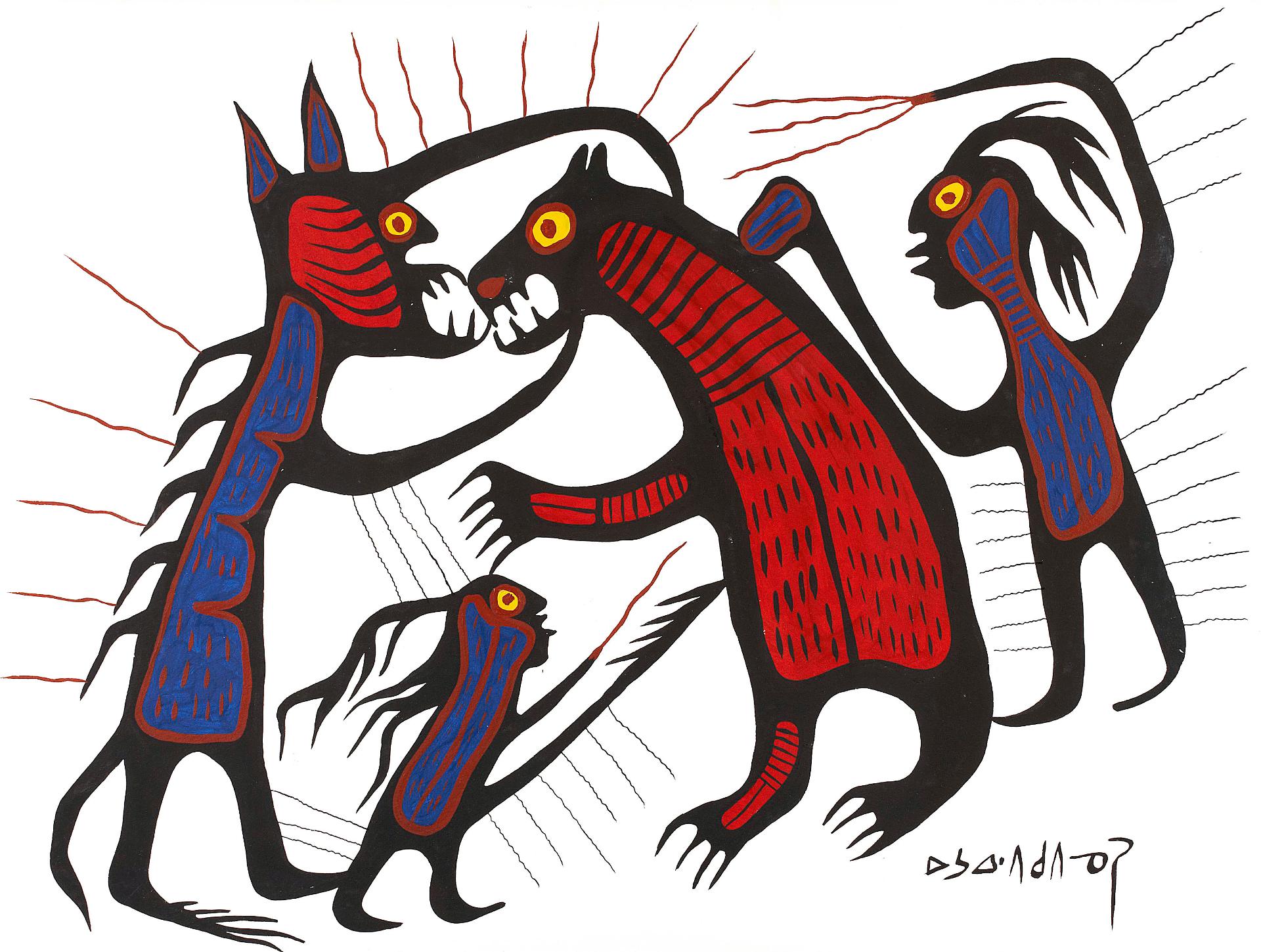 Norval H. Morrisseau (1931-2007) - Untitled (Sacred Bear and Spirits)