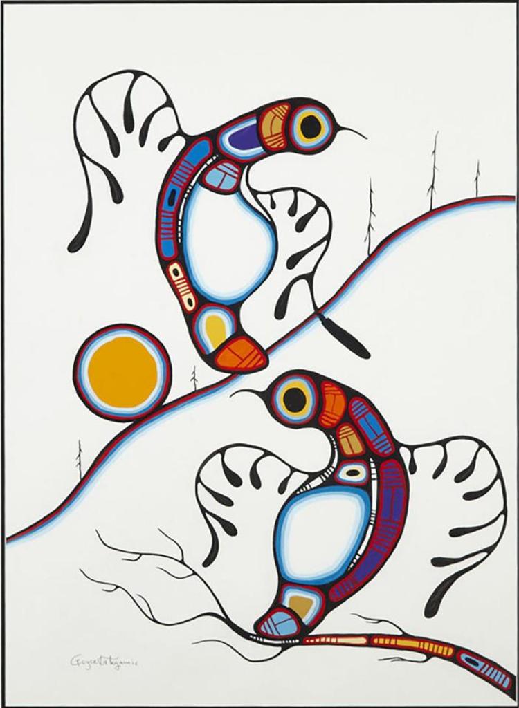 Goyce Kakegamic (1948) - Untitled (Two Birds)
