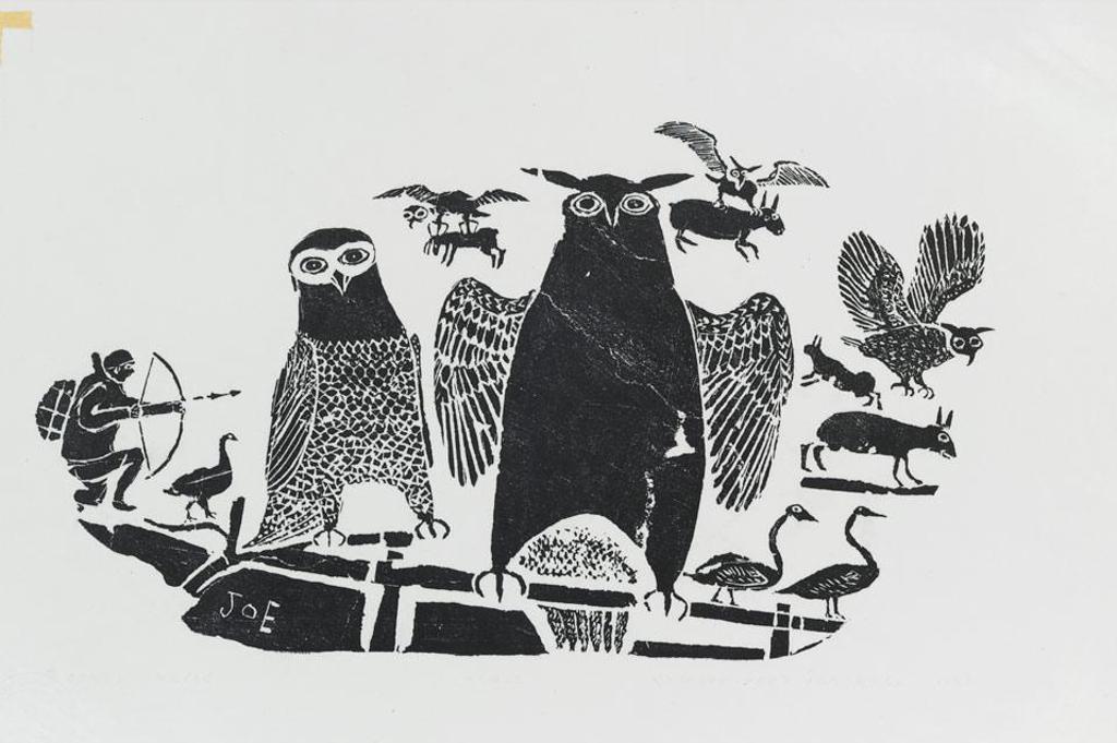 Joe Talirunili (1893-1976) - White Owl And Lemming