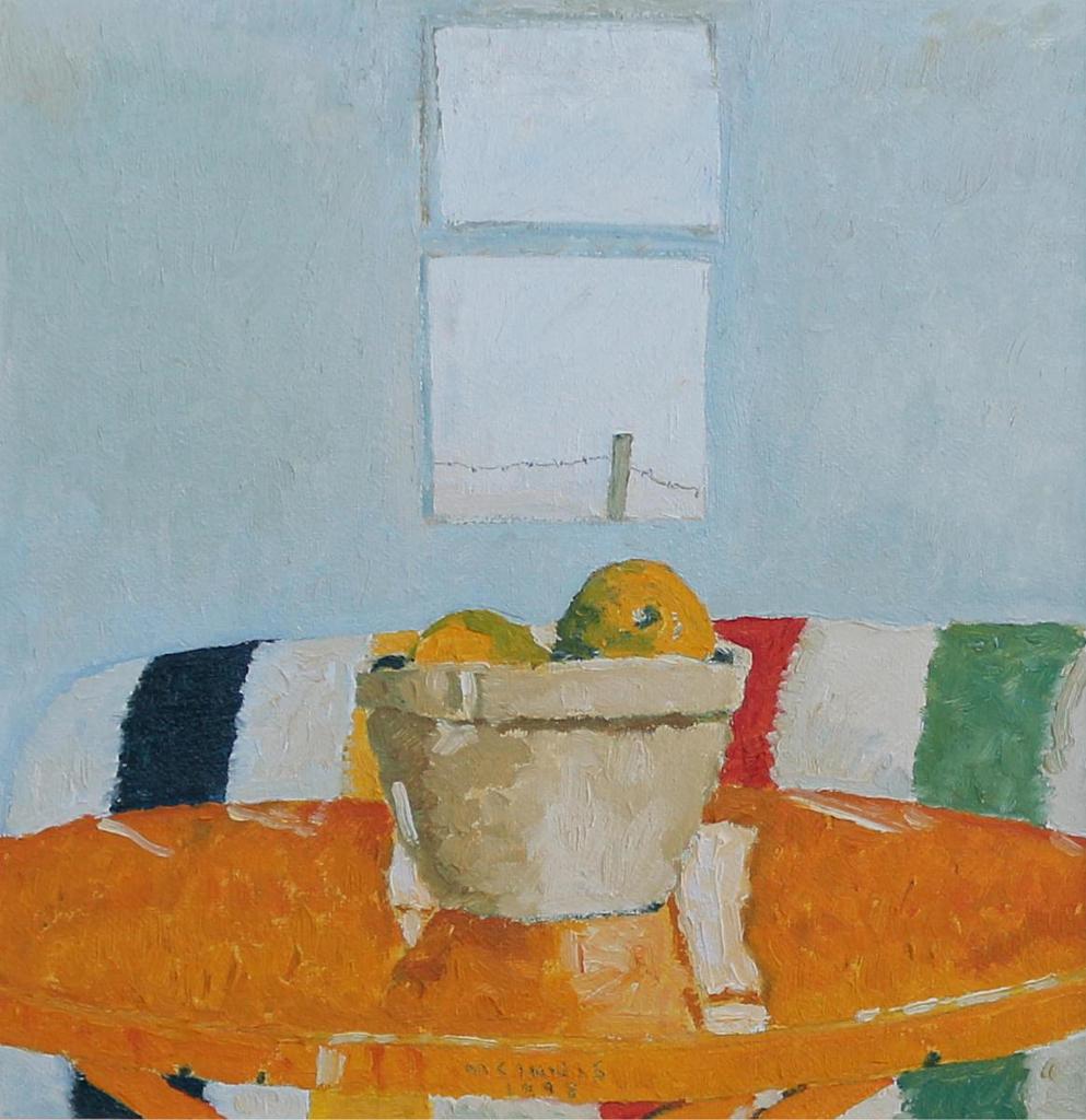 Robert F.M. McInnis (1942) - Bowl Of Fruit And Striped Couch; 1998