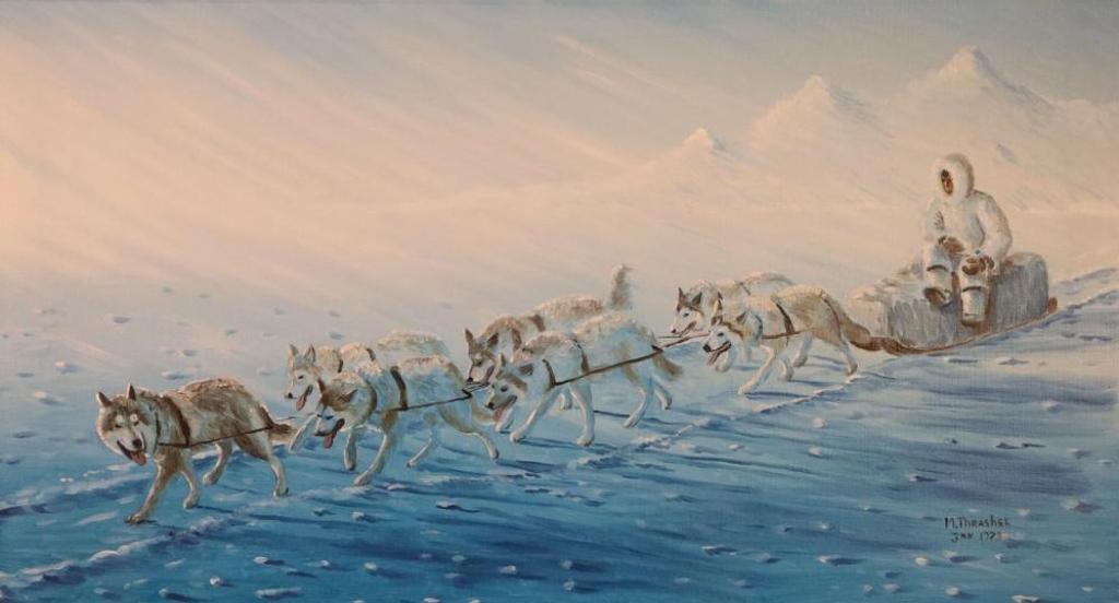 Mona Thrasher (1942-2013) - Dog sled