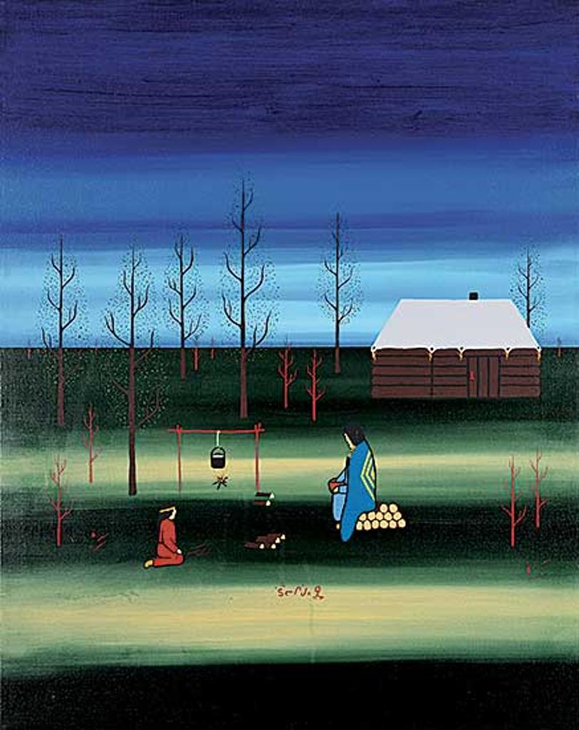 Shirley Cheechoo (1952) - Cooking Outside