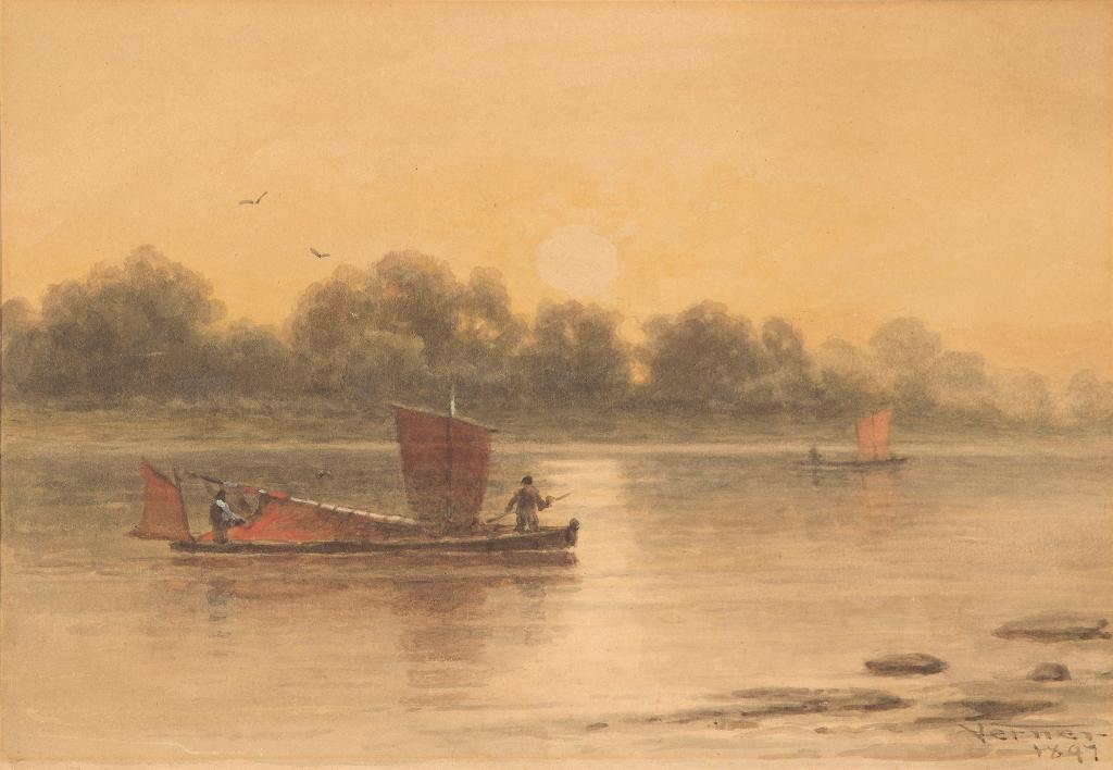 Frederick Arthur Verner (1836-1928) - Sailboats on the River