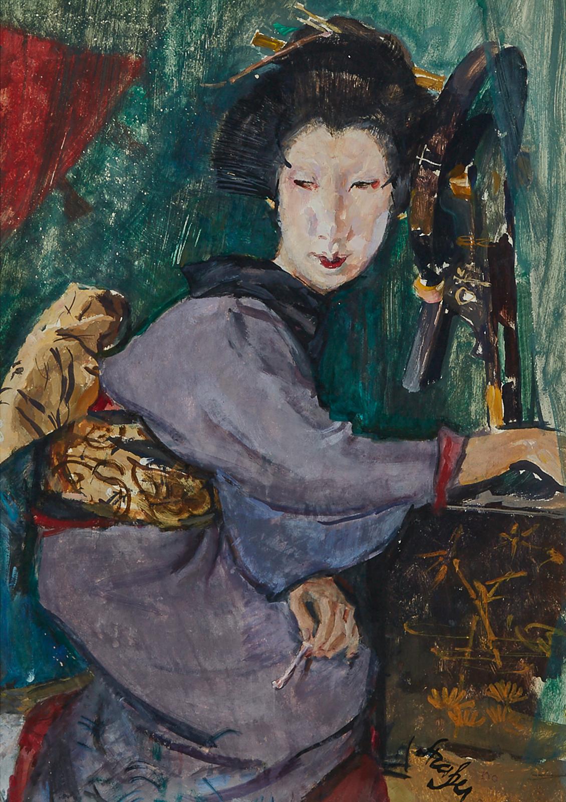 Roland Strasser (1897-1974) - Geisha Girl At Her Dressing Table