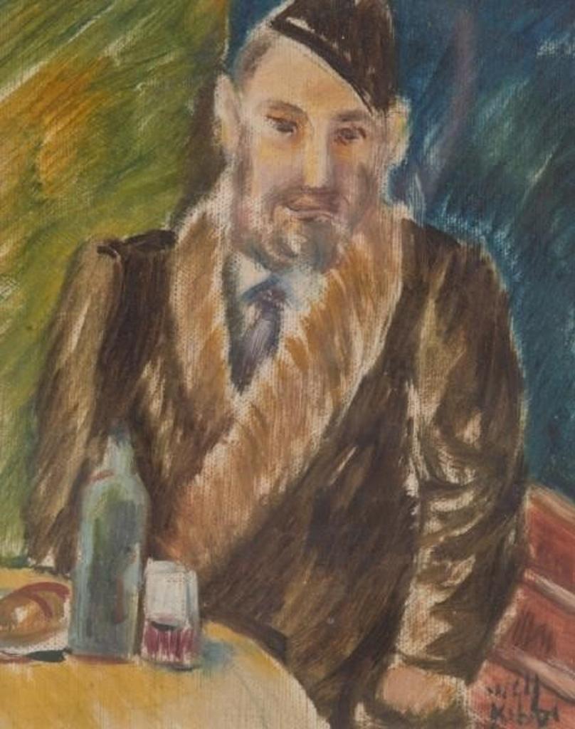 Wolf Kibel (1903-1938) - Sketch of a Man Seated at a Table