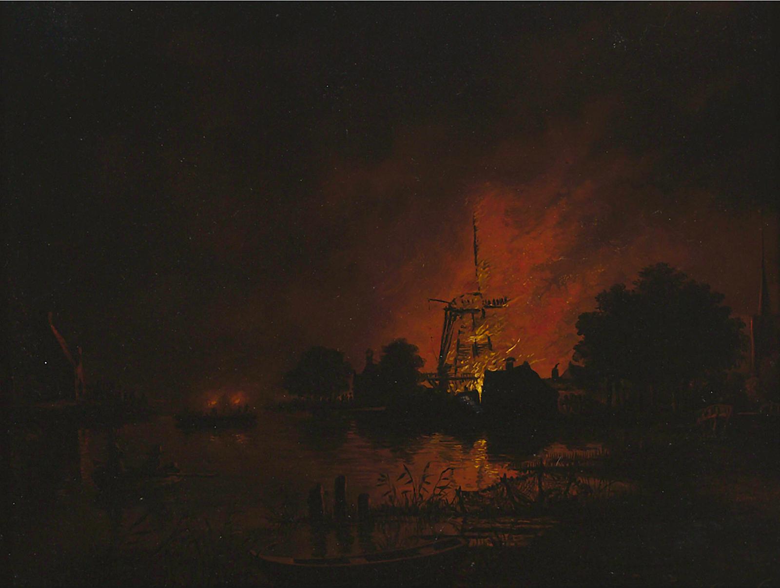 Hendrik Gerrit ten Cate (1803-1856) - Moulin En Feu!