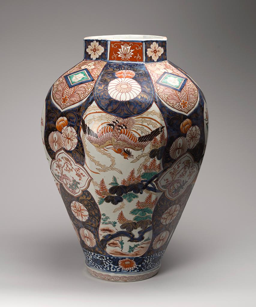 Japanese Art - Large Japanese Imari Hexagonal Vase, Edo Period, 18th Century