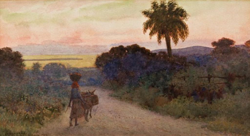 Joseph Kirkpatrick (1872-1936) - A Road Near Kingston, Sunset