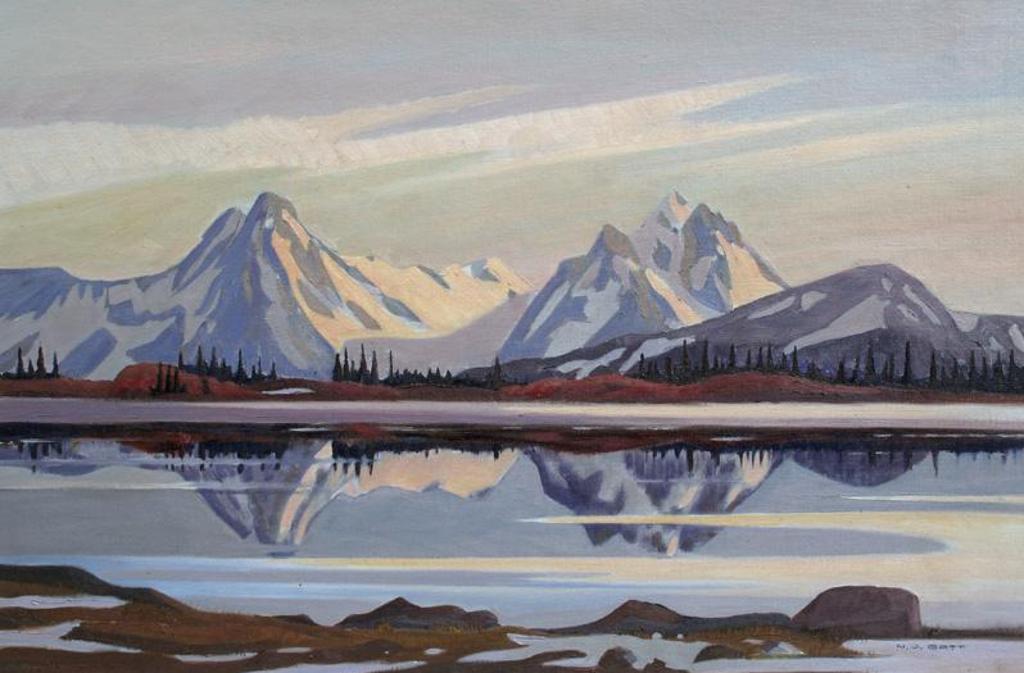 Nicholas Johannes Bott (1941-2021) - Hazelton Mountains Reflecting In Lake On Hudson Bay Mountain, Smithers, Bc
