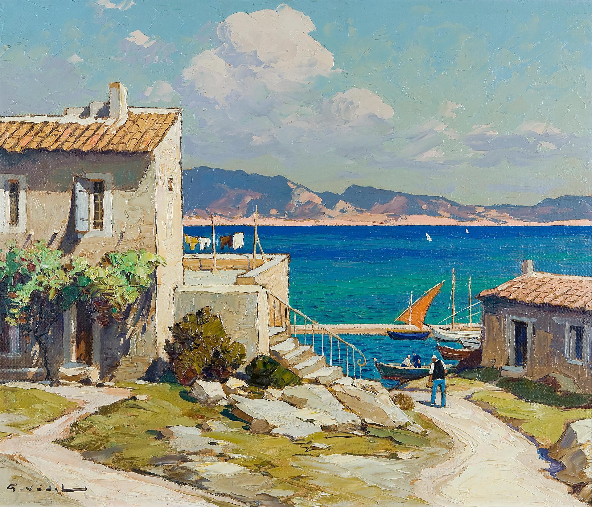 Gustave Vidal (1895-1966) - Coastal scene, Provence