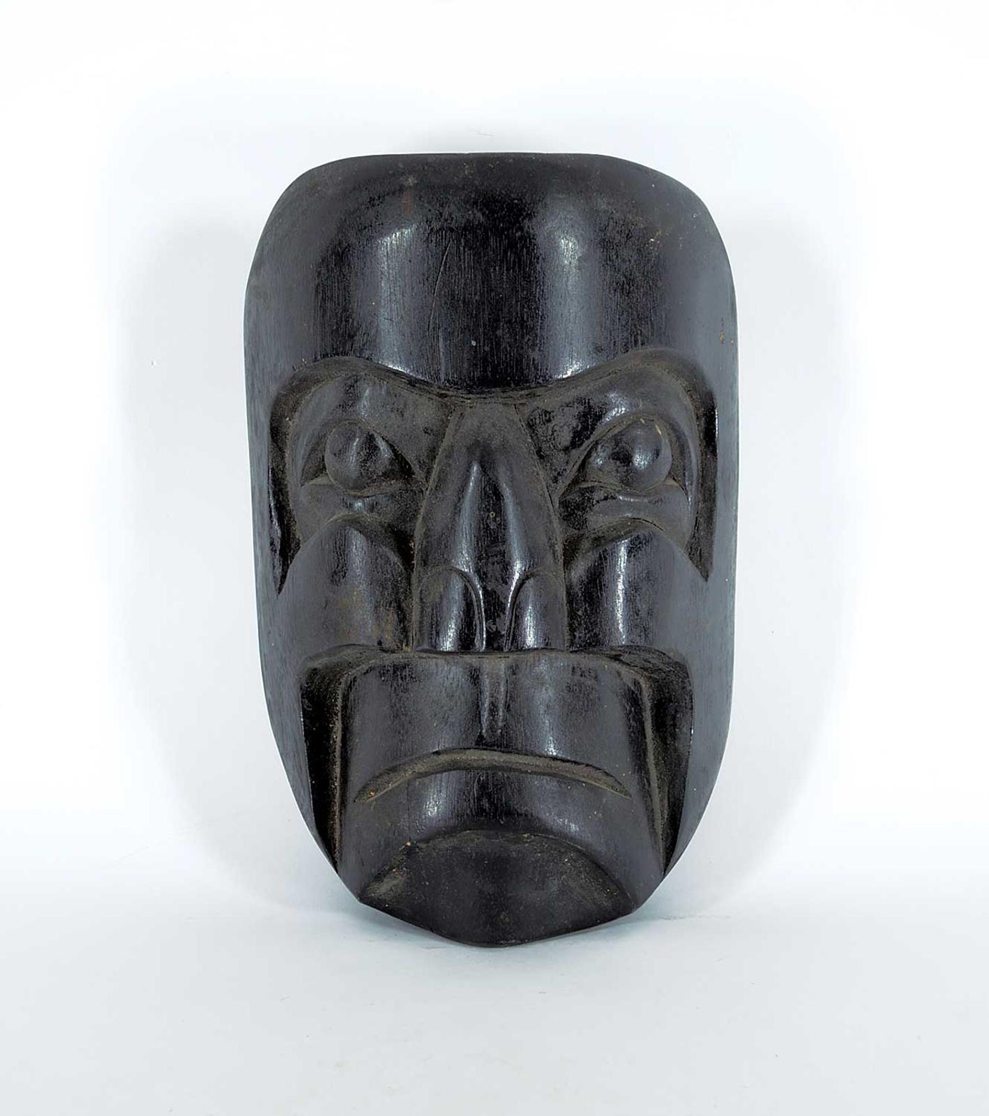West Coast School - Untitled - Serious Mask Face with Very Dark Wood