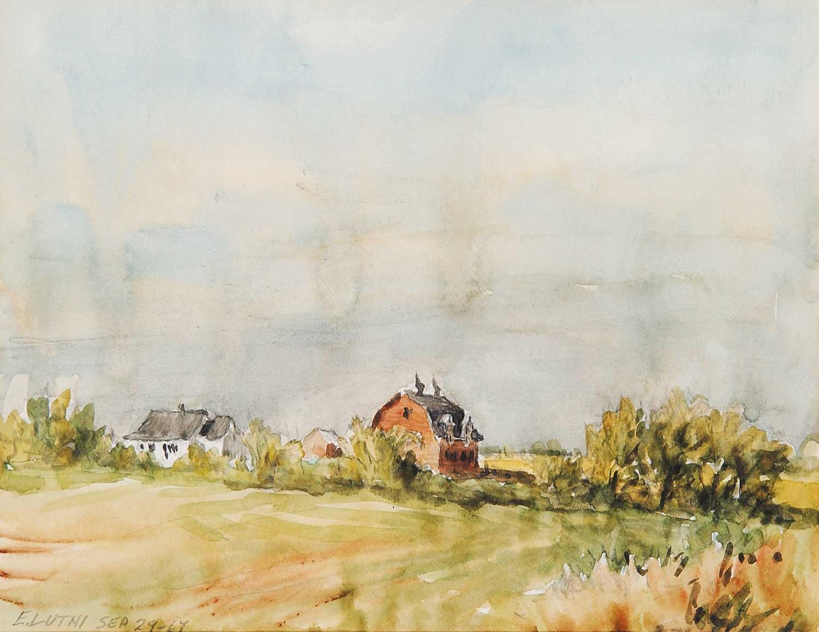 Ernest (Ernie) Luthi (1906-1983) - Untitled - Farm in Summer