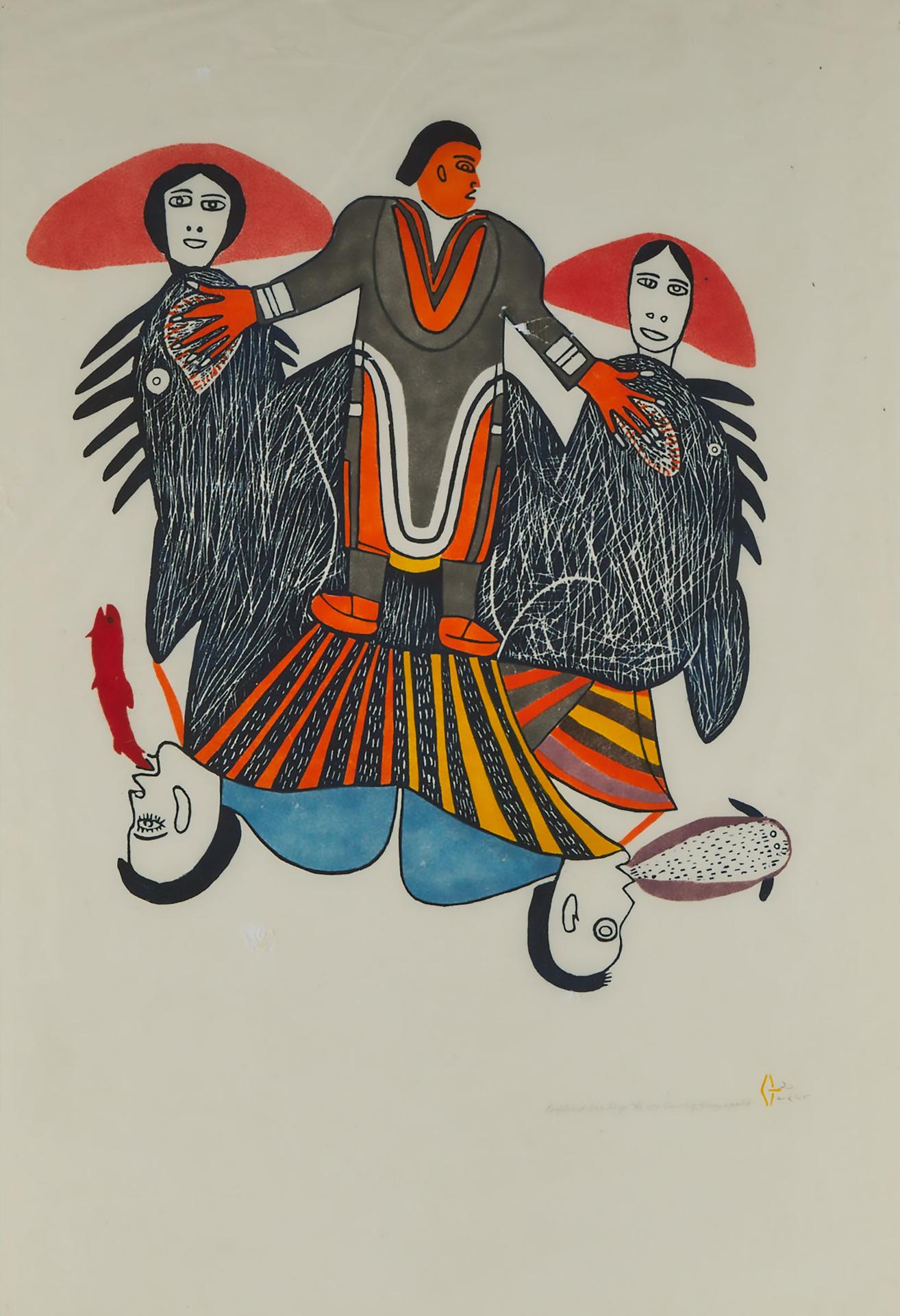 Marion Tuu'Luuq (1910-2002) - People And Grailings, 1974