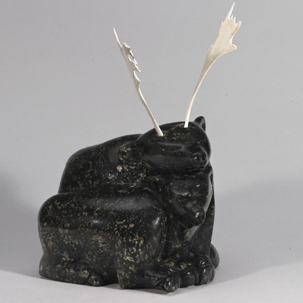 Kiawak (Kiugak) Ashoona (1933-2014) - Two Caribou