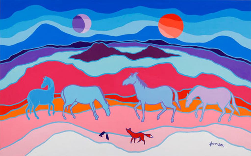 Ted Harrison (1926-2015) - The Fox and Horses
