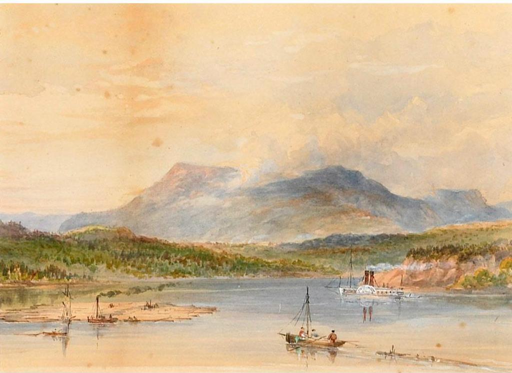 William Nicoll Cresswell (1822-1888) - Steamship, Lumber Raft And Sailing Boat