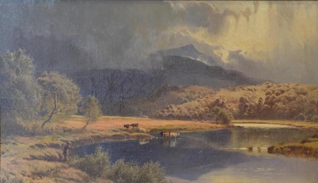 Sidney Richard Percy (1821-1886) - Cattle Watering on the River at Dusk